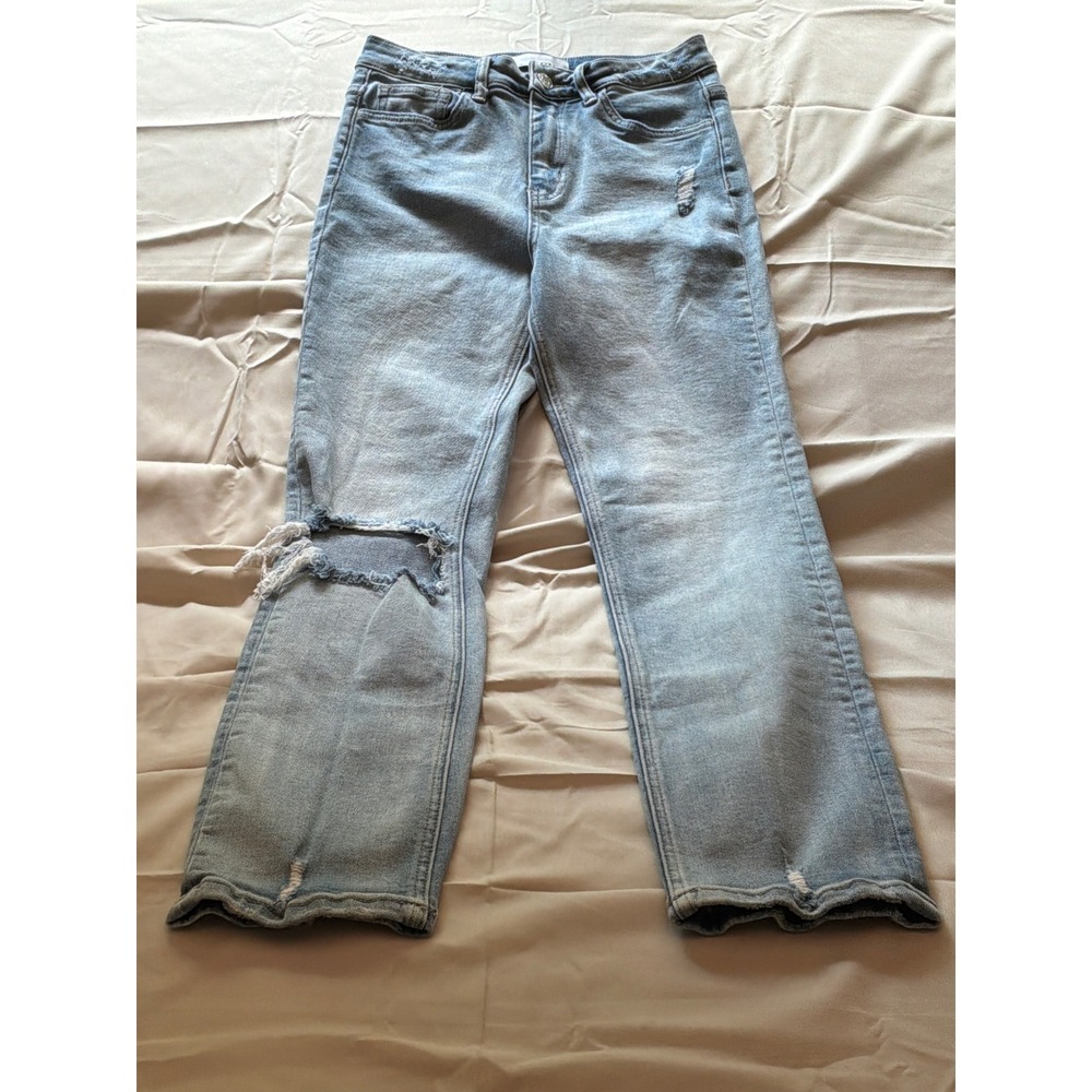 Vervet Straight Leg Jeans Women‎ 26 Blue Distressed High Rise Y2K Grunge